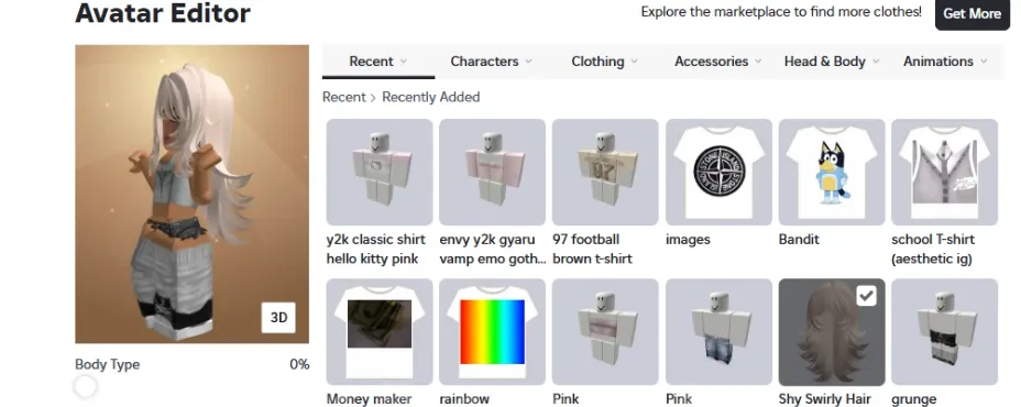 RBL2903 (EMAIL YOK) 11.6k+ Robux Totali Hesap Y2K Classic Hello Kitty Envy Y2K Gyaru Emo 97 Football Shirt Shy Swirly Hair Adopt Me 1919 Bucks 333 Stars (G)